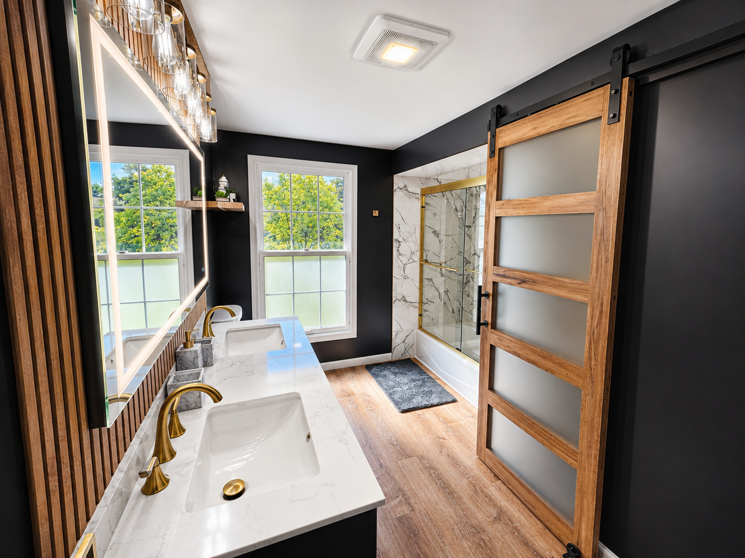 Modern black & gold bathroom
