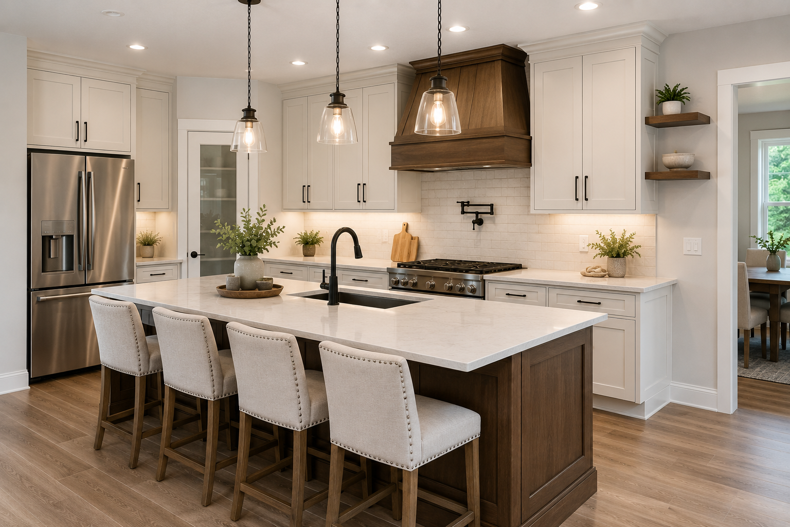Modern kitchen renovation with custom cabinetry